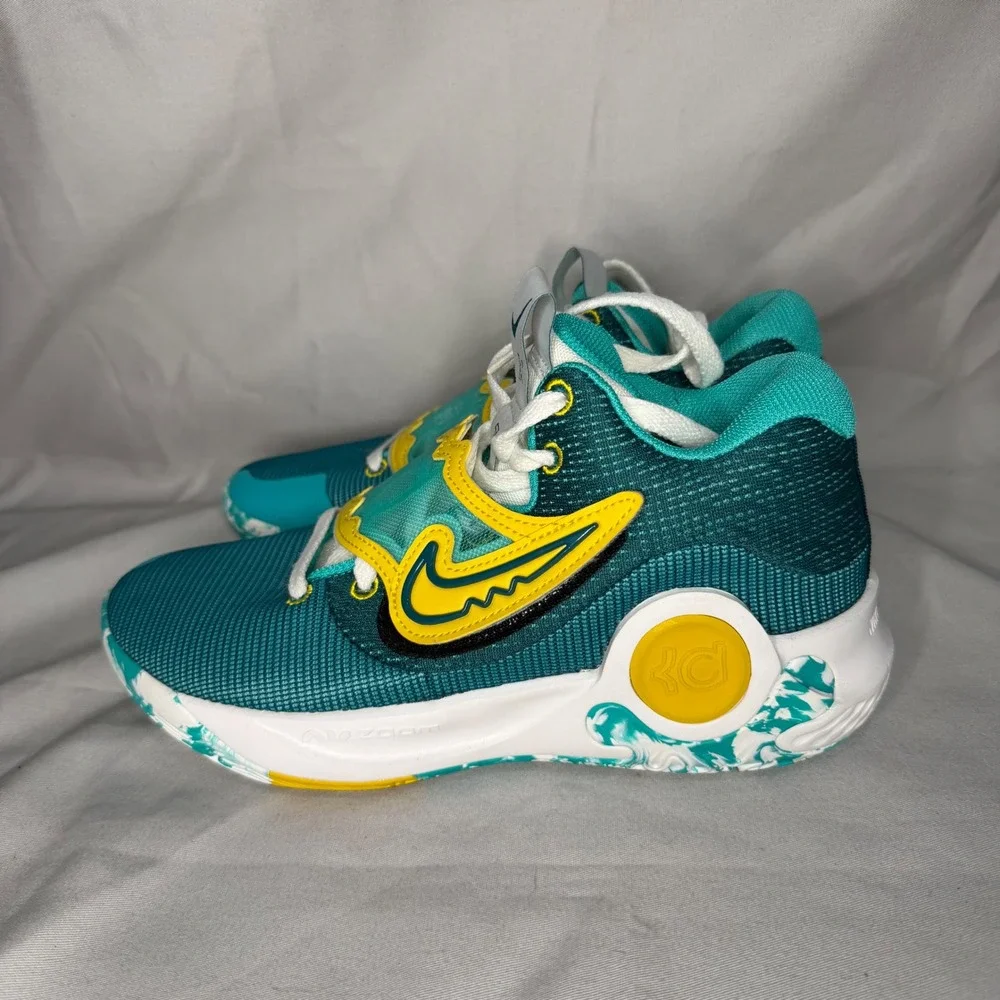 Nike KD Trey 5 X Teal Yellow White Basketball Shoes DJ7171-300 Mens Sneakers 7